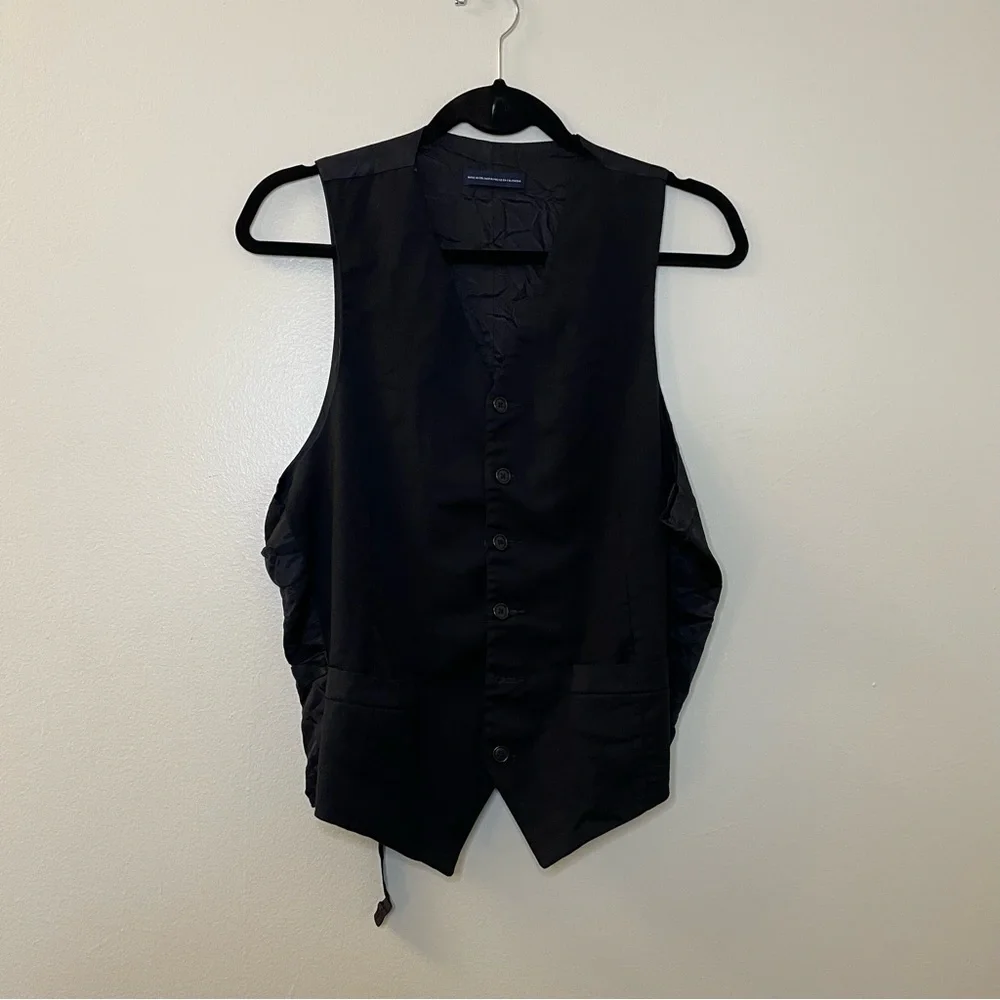 Men's Black Wool Vest | Size Medium