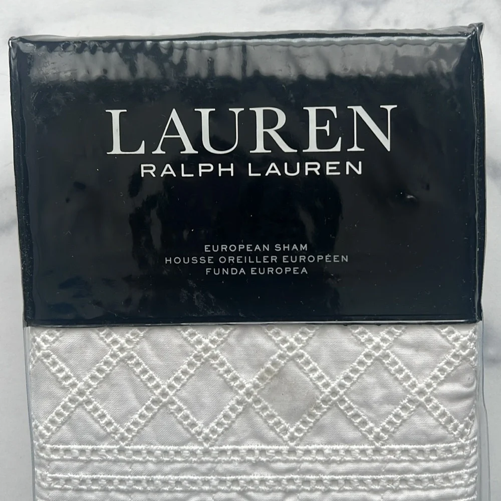 Lauren Ralph Lauren Willa Hemstitched Euro Sham in Cream, New w/Tag $135