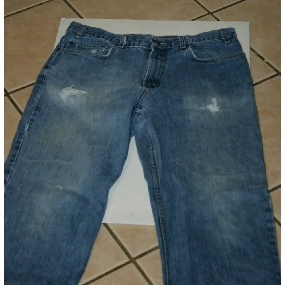 Kirkland jeans mens 35 x 31 Signature distressed straight blue