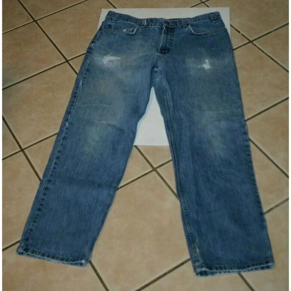 Kirkland jeans mens 35 x 31 Signature distressed straight blue