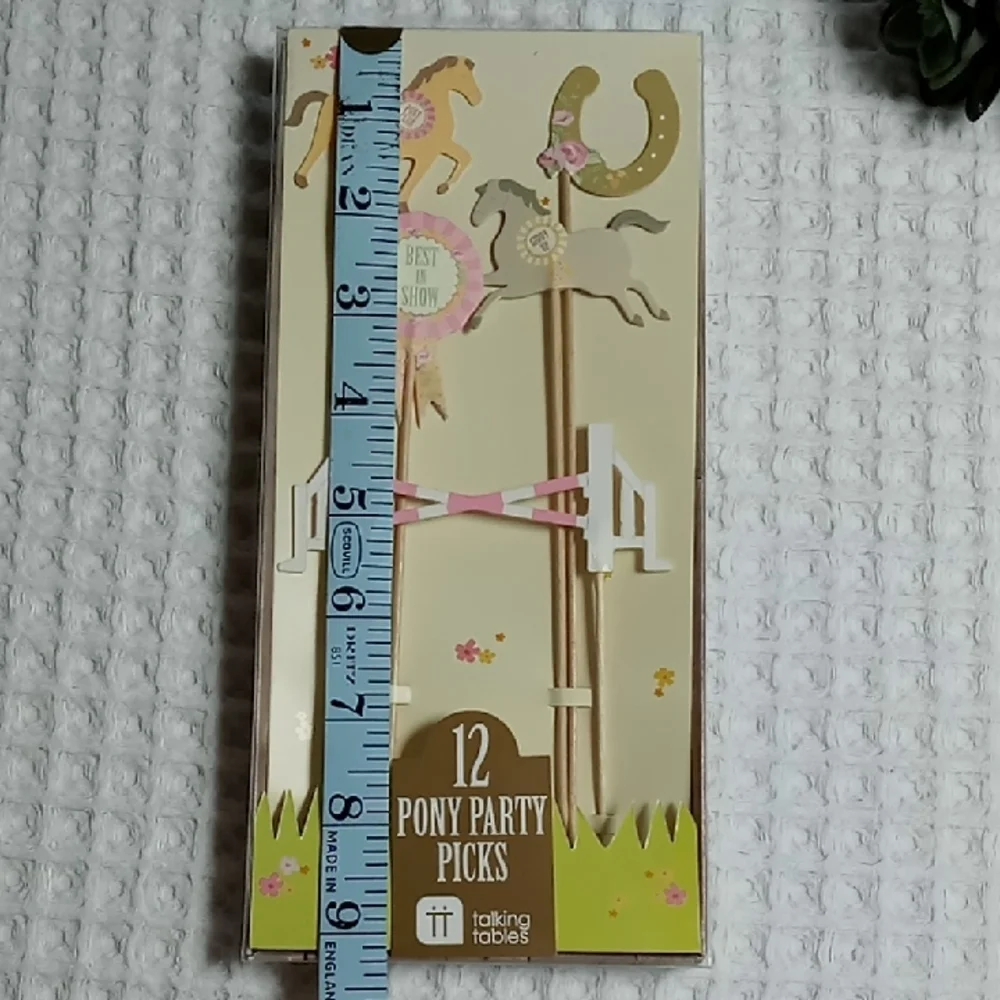 Talking Tables Pony Party Picks Pack Of 12 New In Box Muted Tones