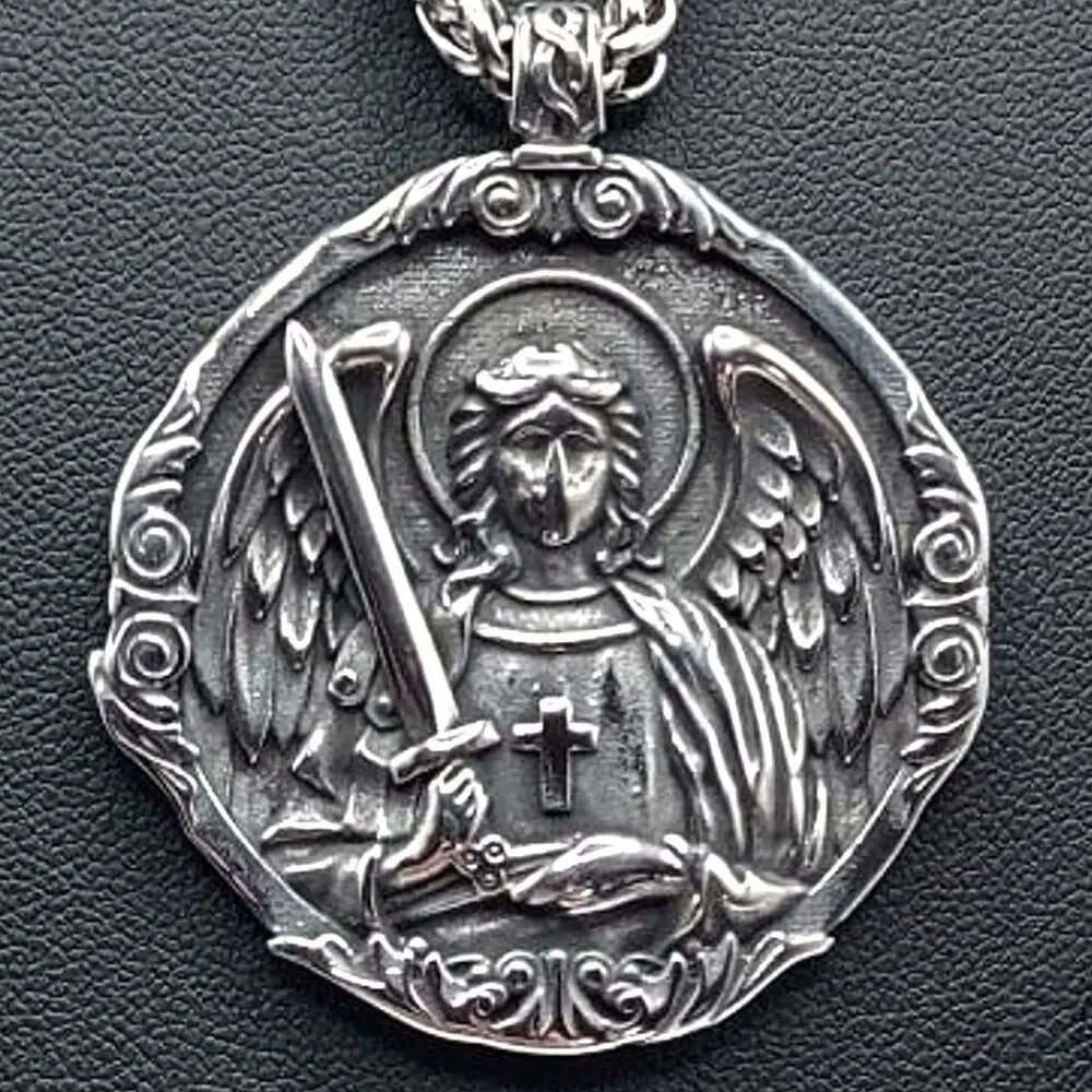 Stainless Archangel St. Michael Necklace Christian Catholic Faith Birthday Gift