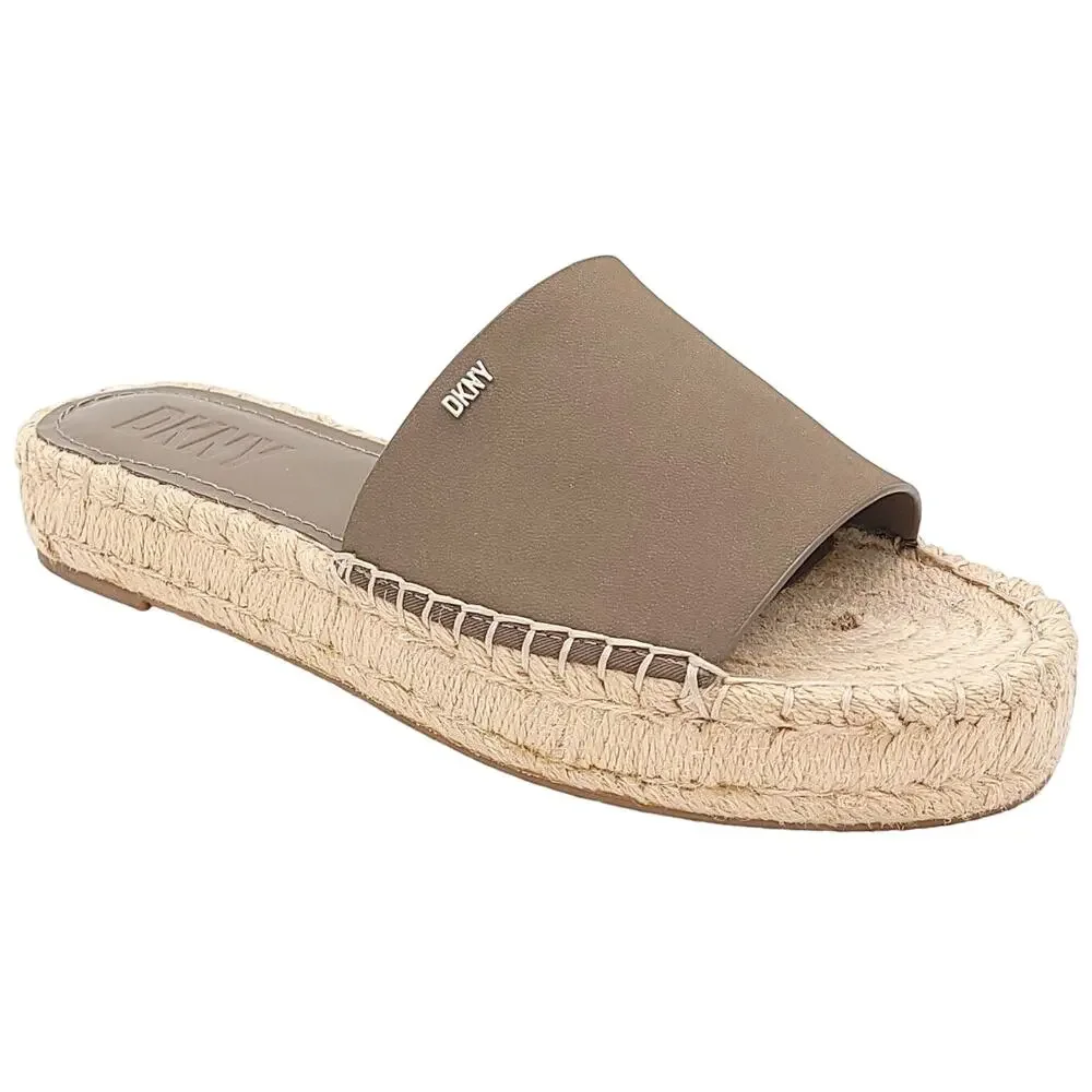 DKNY Women Camillo Espadrille Platform Slide Sandals Size US 11M Birch Grey