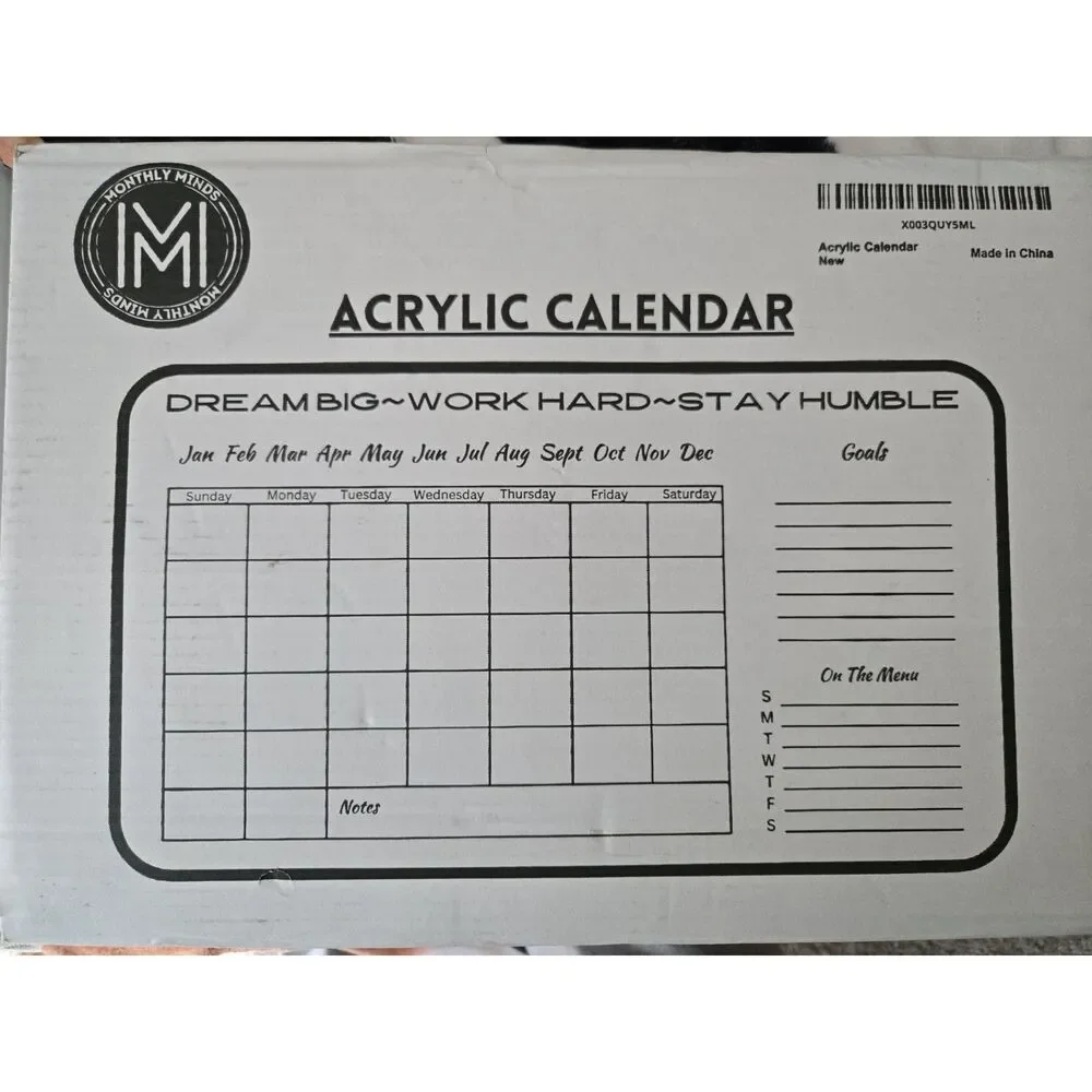 Monthly Minds acrylic calendar