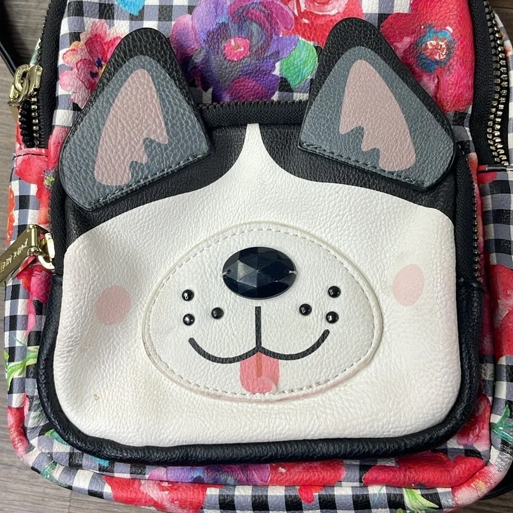 Betsey Johnson Floral Husky Mini Backpack Kitsch Dog