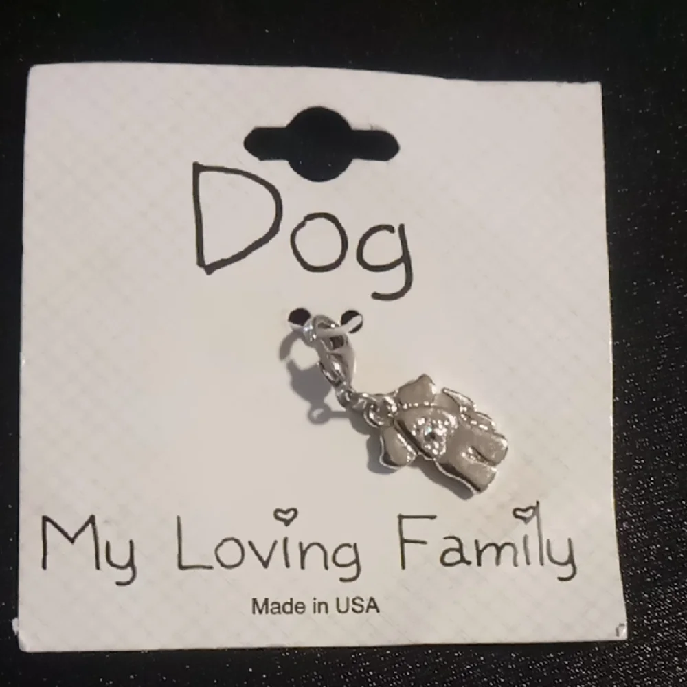 Silver Dog Tag Charm For Your Pet And Dog Puppy Bracket Charm For You.
