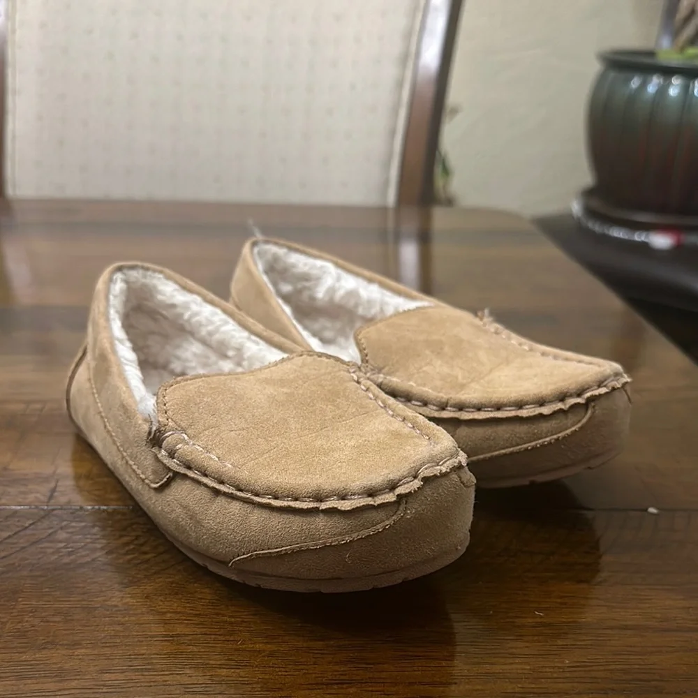 Cozy Tan Kids Slippers