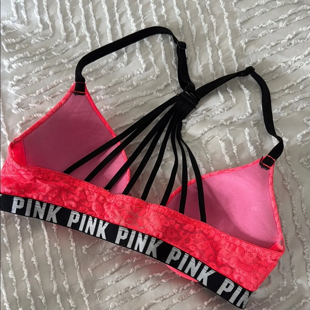 PINK Victoria's Secret Women's Neon Pink Lace Bra