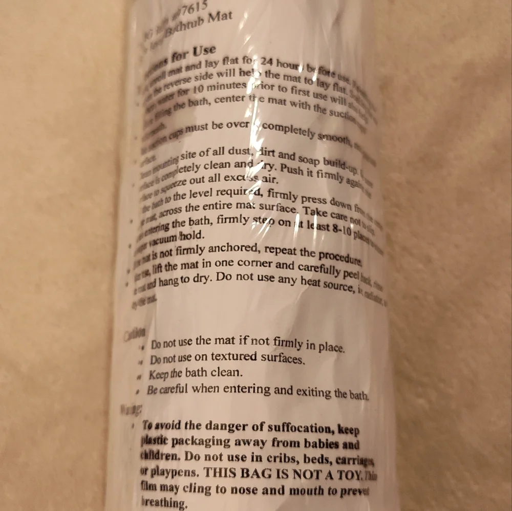 NWT! Plastic Bath Mat (Extra Long)