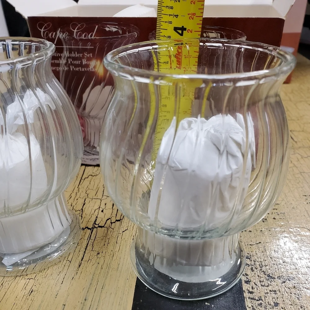 🕯 🕯 NEW Indiana Glass Set of 2 candle votive holders w/ votive candles