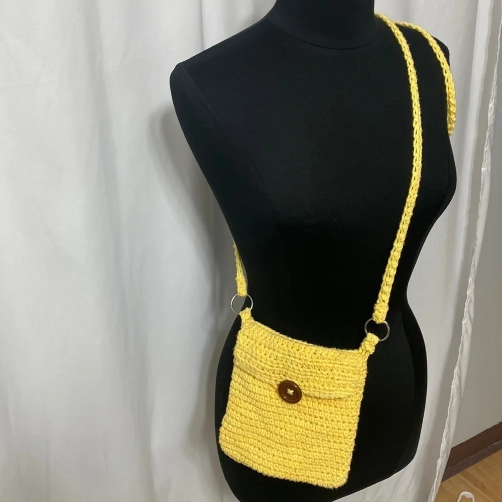 Hand crocheted crossbody purse