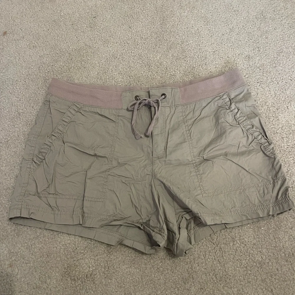 a.n.a Tan Cargo Shorts with Drawstring Waist