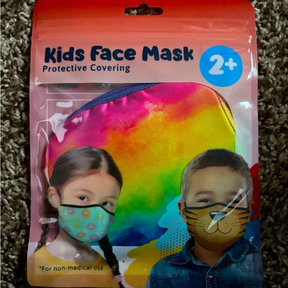😷 Colorful Kids Face Mask 2+