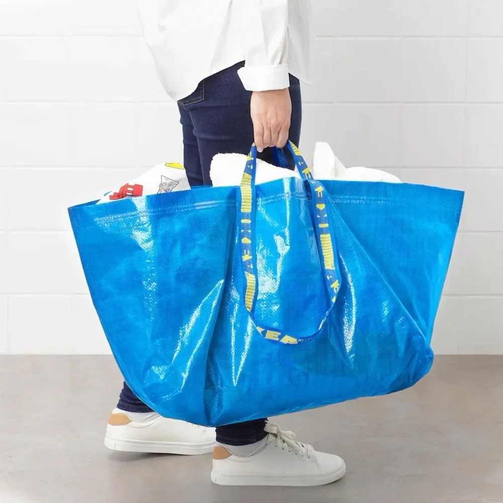 NWT IKEA FRAKTA Large Blue Shopping Bag (19 gallon; 21¾ x 14½ x 13¾