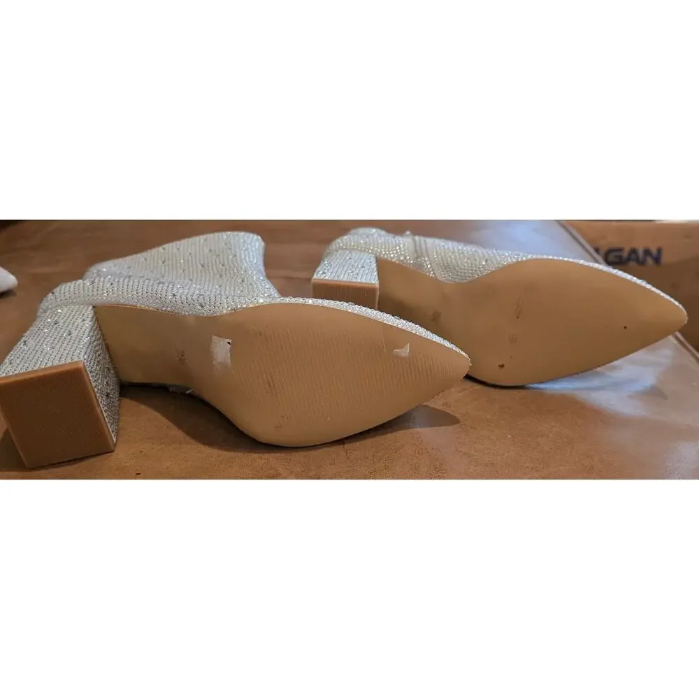BCBGeneration Briel Bootie in Silver Shimmer Size 7