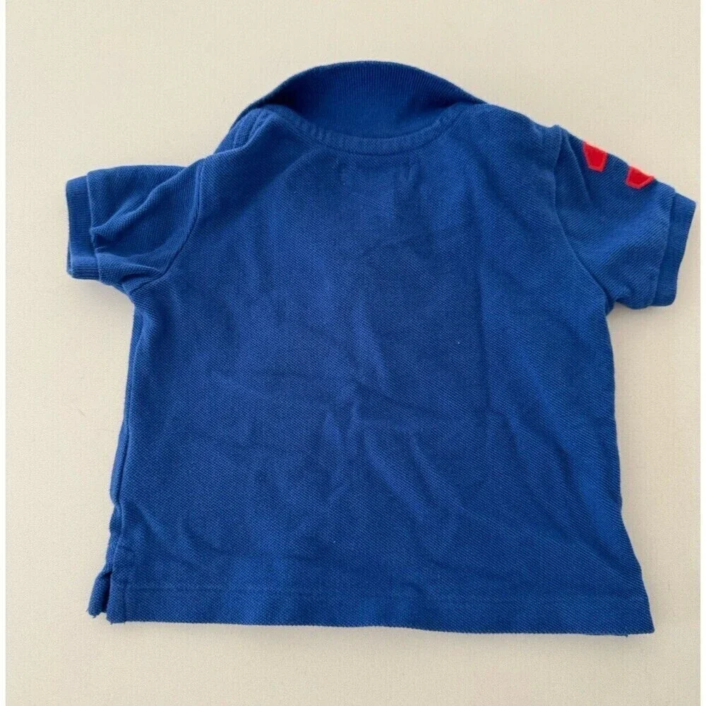 Ralph Lauren Blue Baby Boy Cotton Mesh Polo Shirt 6M