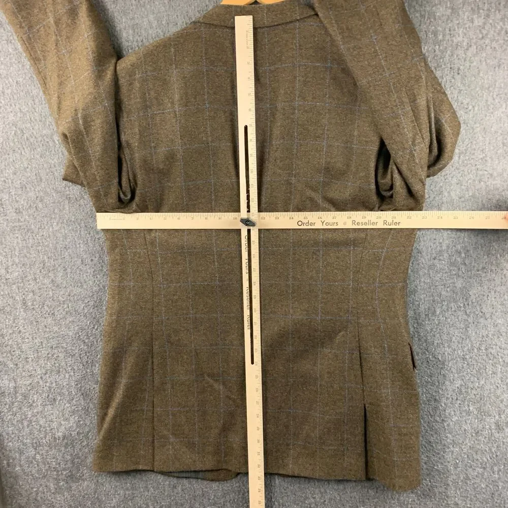 Haspel Belmont Blazer Jacket Men 48L (Fits Small) Brown Cashmere Wool Sport Coat