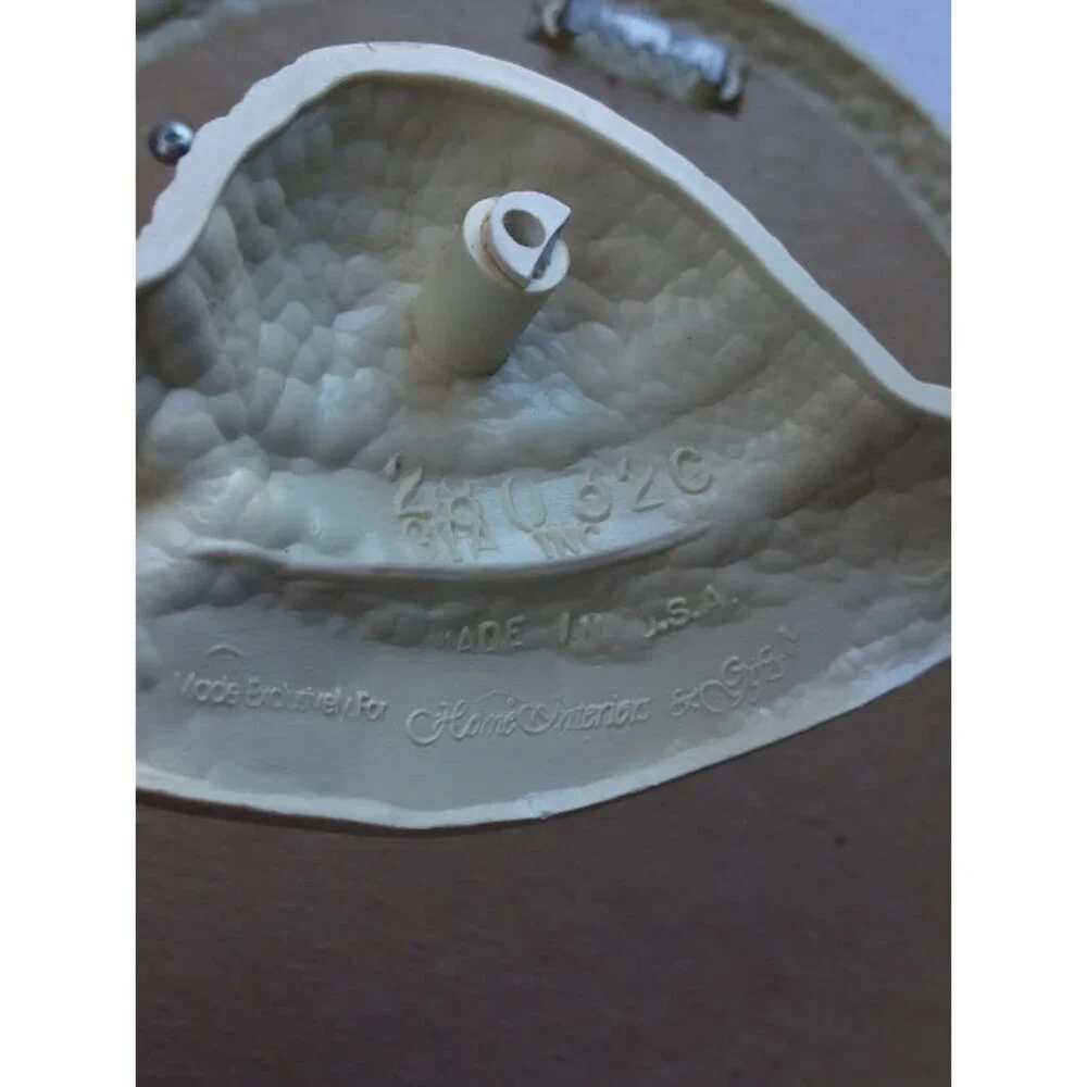 Vtg Homco Home Interiors Burwood White Pink Ribbon Mirror Hats Sconces 8pc Set