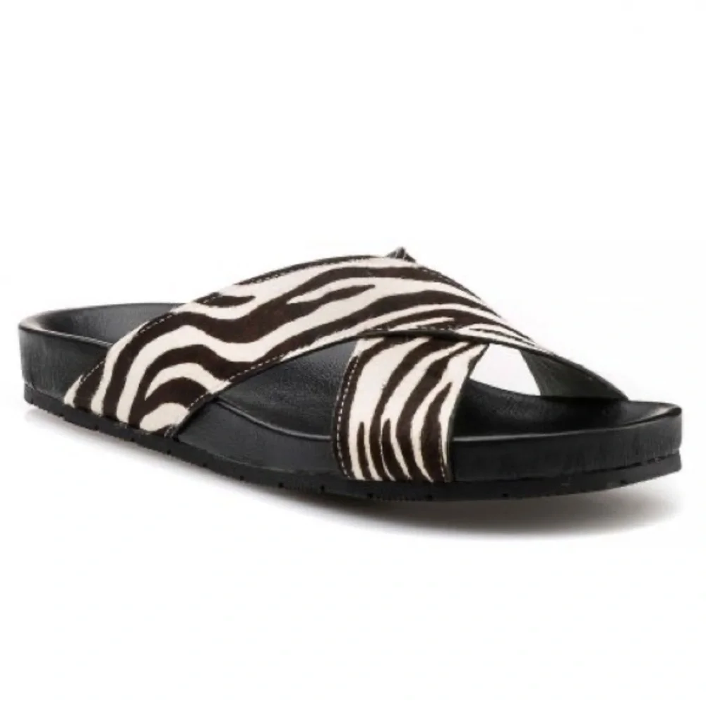 NEW J/Slides Zebra Pony Leather Nova Size 8M
