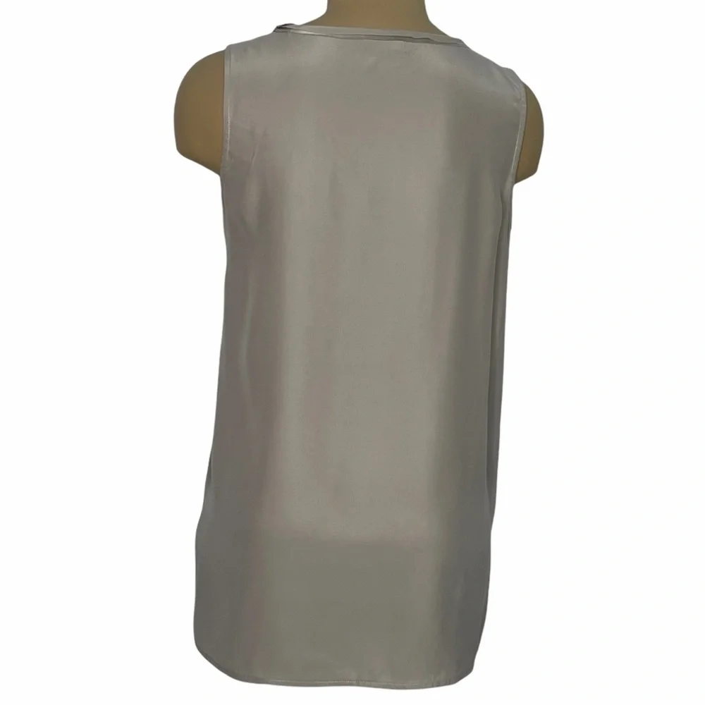 J. JILL Silk Blouse Top Taupe Sleeveless Size XS