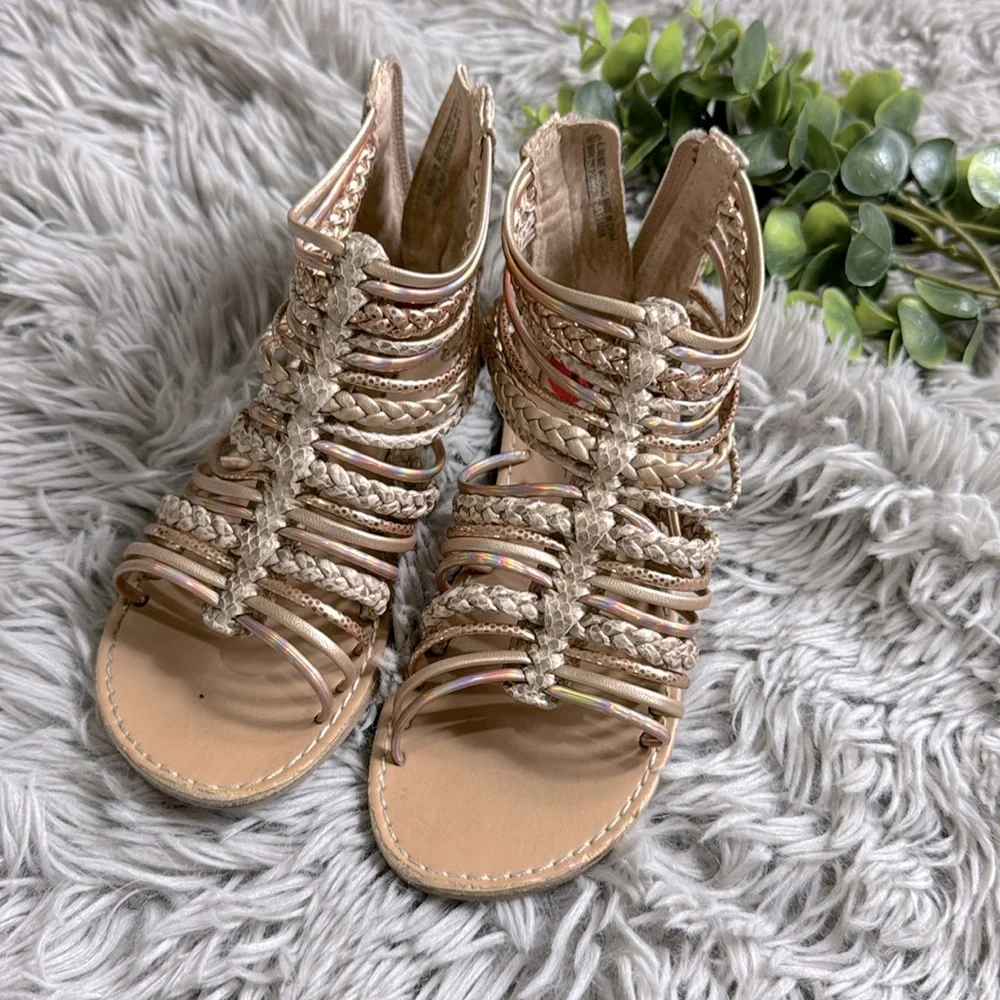 Seychelles gold gladiator sandals little girls size 10