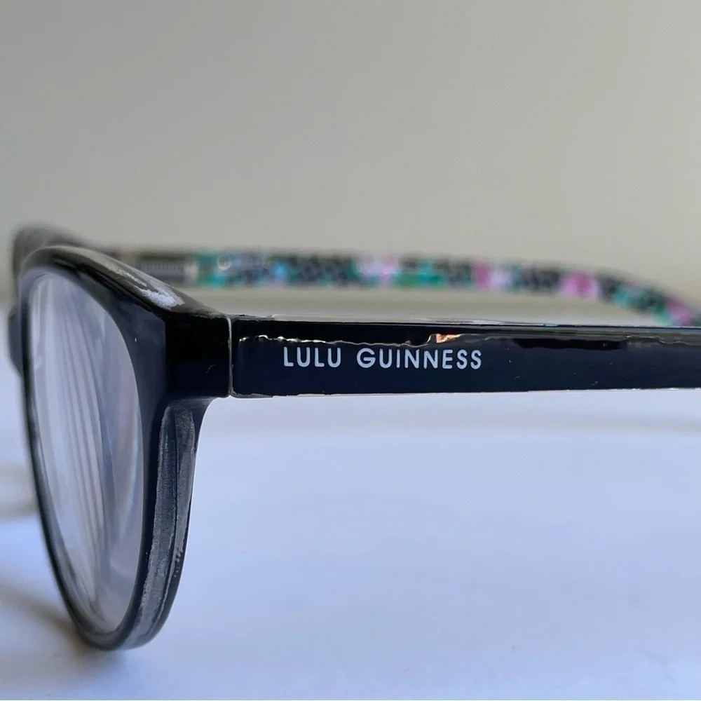 Lulu Guinness eyeglasses LR66 Black Floral Women’s Glasses Frames