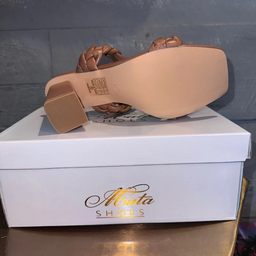 New Mata slip on sandals with braided vegan leather straps