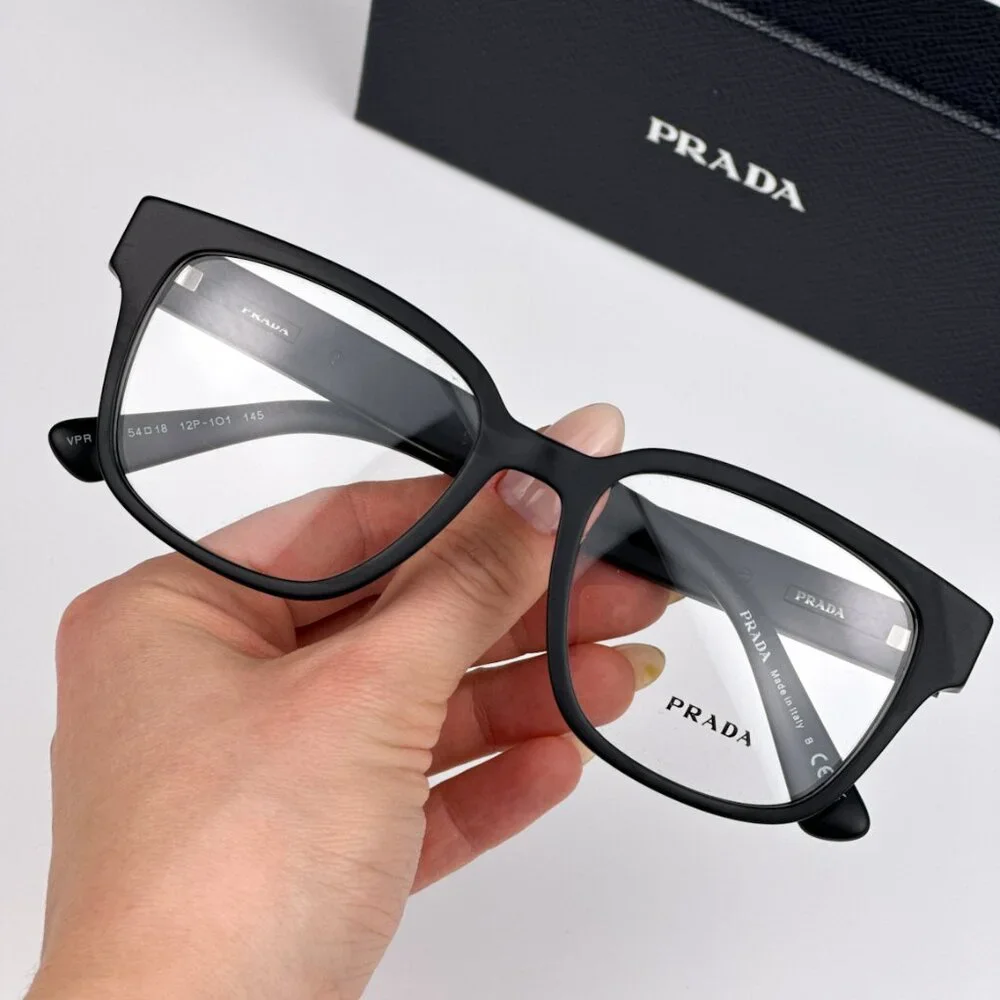 Prada PRA09V 12P1O1 BRAND NEW Eyeglasses Matte Black Square Unisex