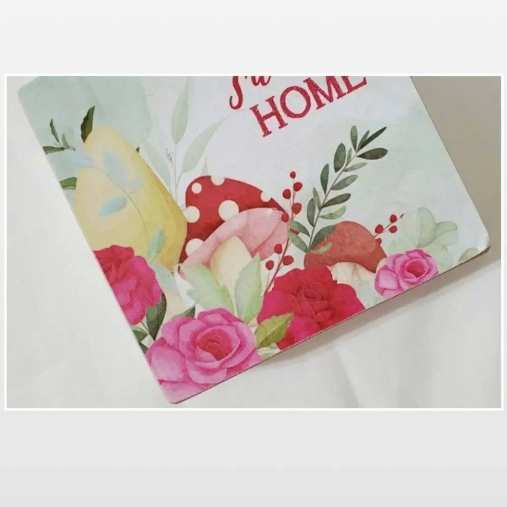New White Floral Motivational Home Wood Box Sign Décor