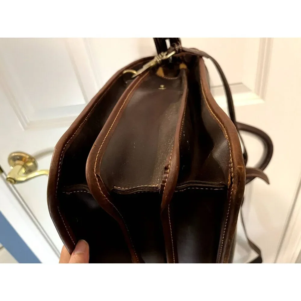 Tusting Levenger Marston Leather Ziptop Briefcase Messenger Bag