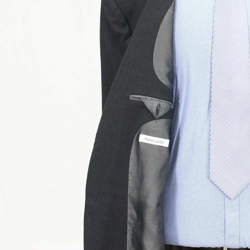 Pronto Uomo 54L Gray Striped 2-Button Sport Coat Blazer Jacket G190