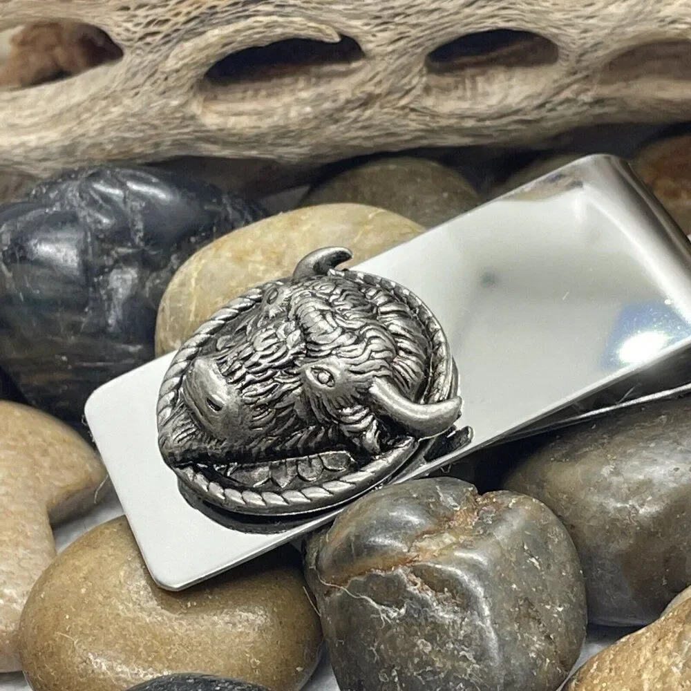 Money Clip Stainless Steel Quality Wedding Party Gift Buffalo Southwest western