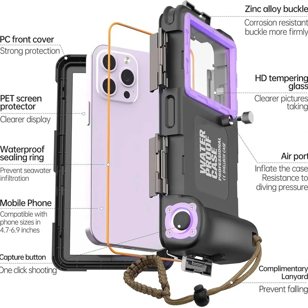 Shellbox capturing wonderful moments Waterproof gray and blue iPhone Case