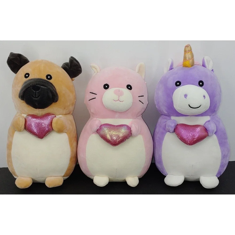 Lot Of 3 Squishmallow Hug Mees Prince Pug Cam Cat Ursula Unicorn 9