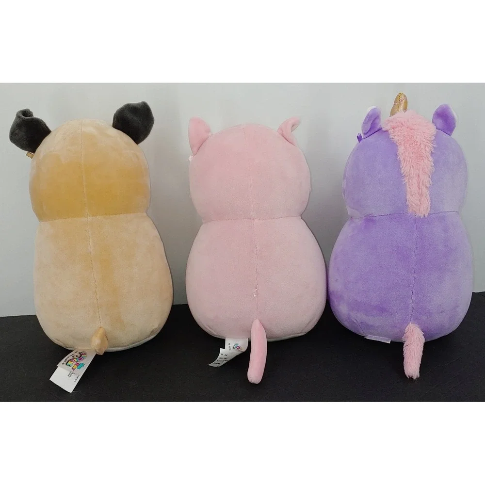 Lot Of 3 Squishmallow Hug Mees Prince Pug Cam Cat Ursula Unicorn 9
