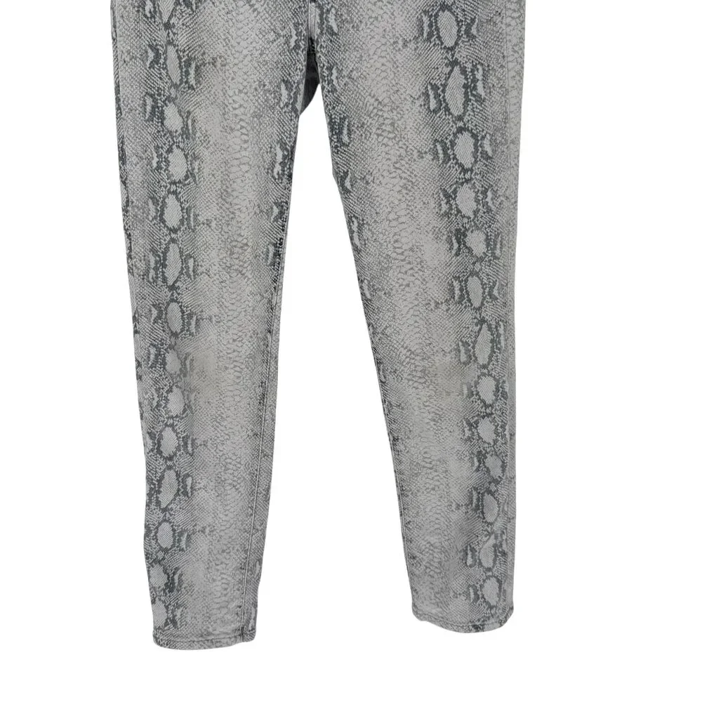 Joe’s Jeans Luna 29 High Rise Cigarette Ankle Snake Print Gray Stretch Trendy
