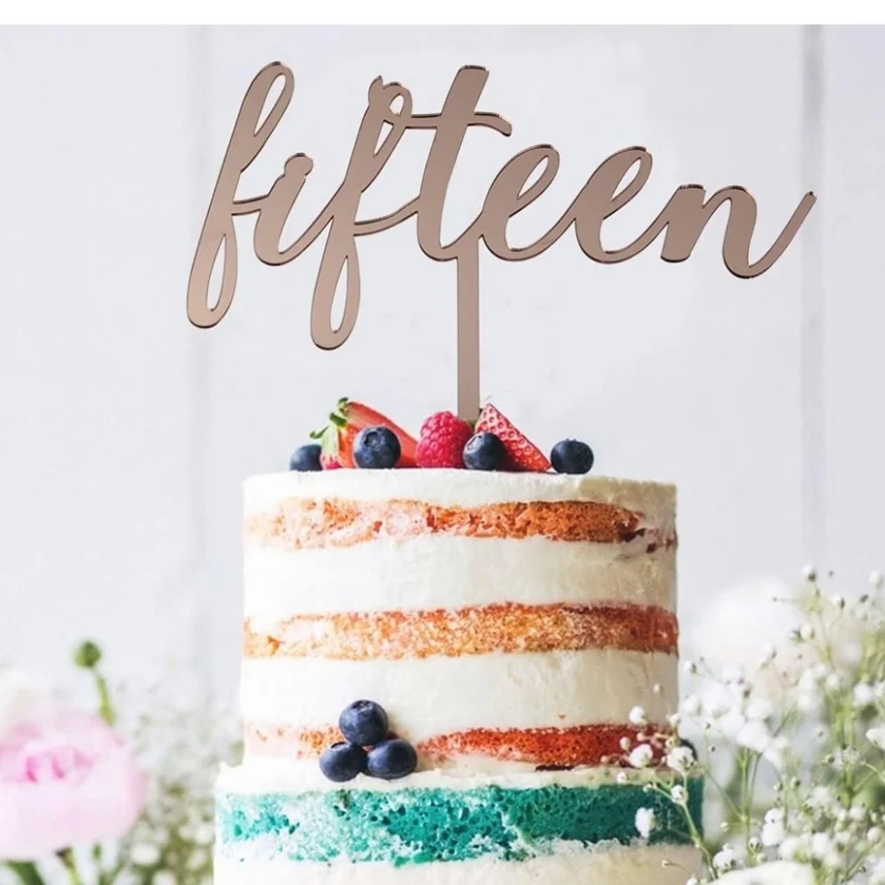Rose Gold Cake Topper for Birthday Parties