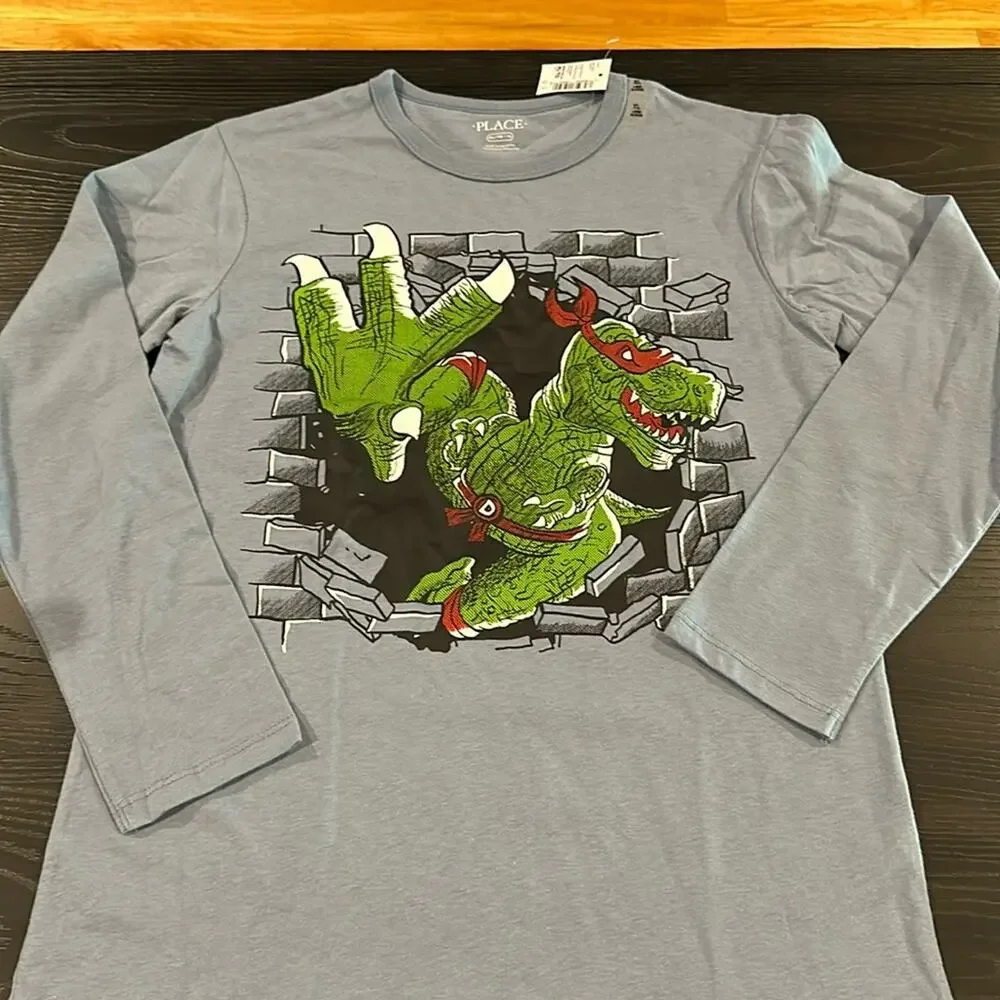 The children’s place dinosaur long sleeve T-shirt size XL 14 NWT