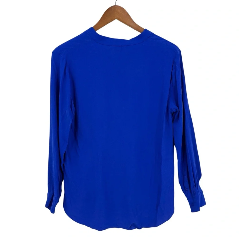 EILEEN FISHER Top Blouse Silk Tunic V-Neck Long Sleeve Hi-Low