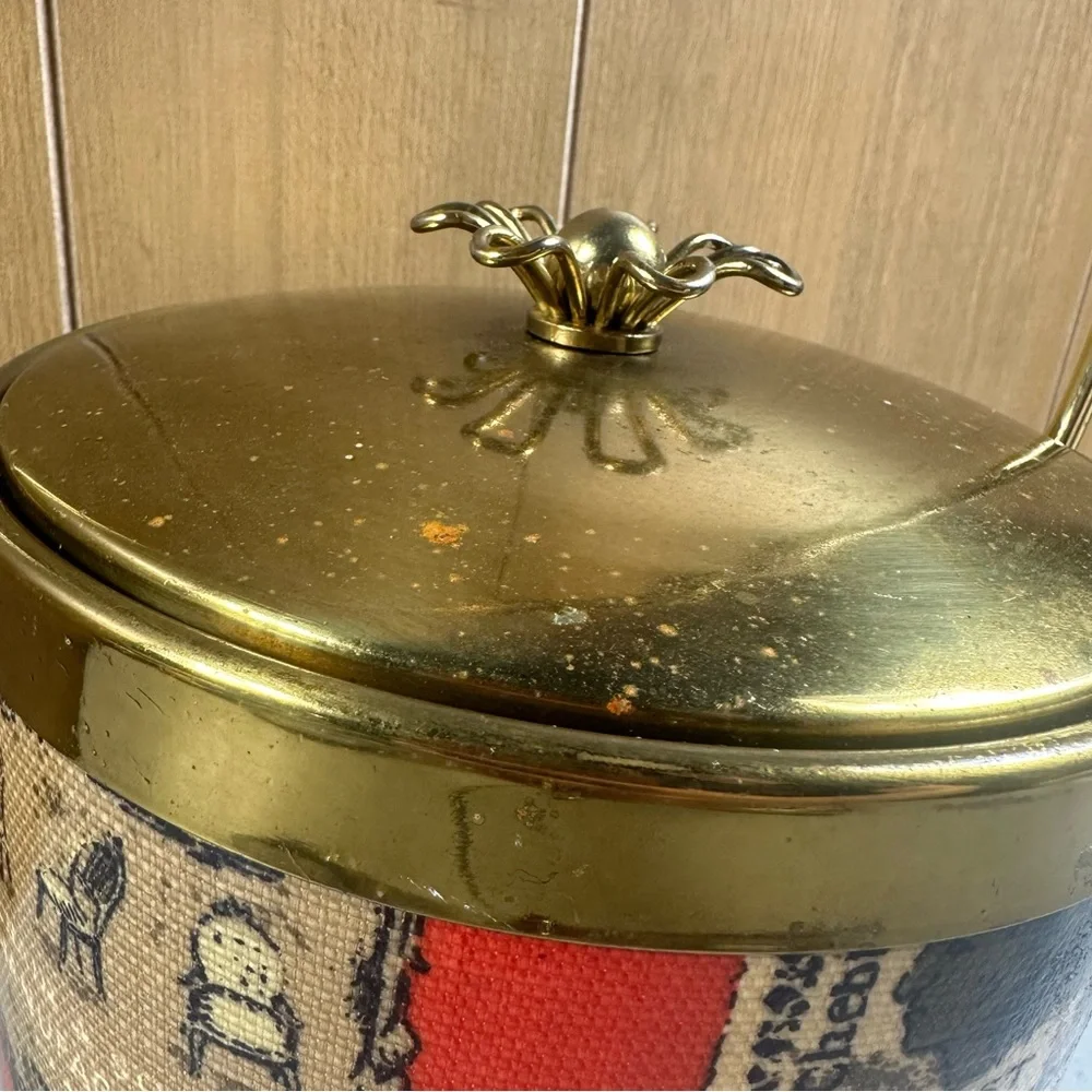 Vintage Ice Bucket Serv-Master Creations Advertising Mid Century Modern Red