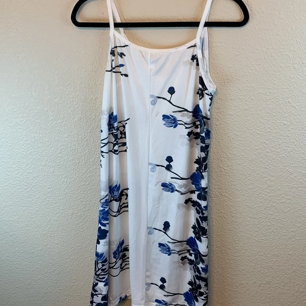 Floral dress sz XL casual vacation flowers boho resort mini dress beach coverup