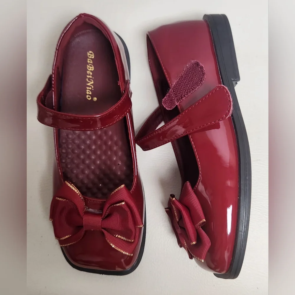 Kids Red Bow Shoes