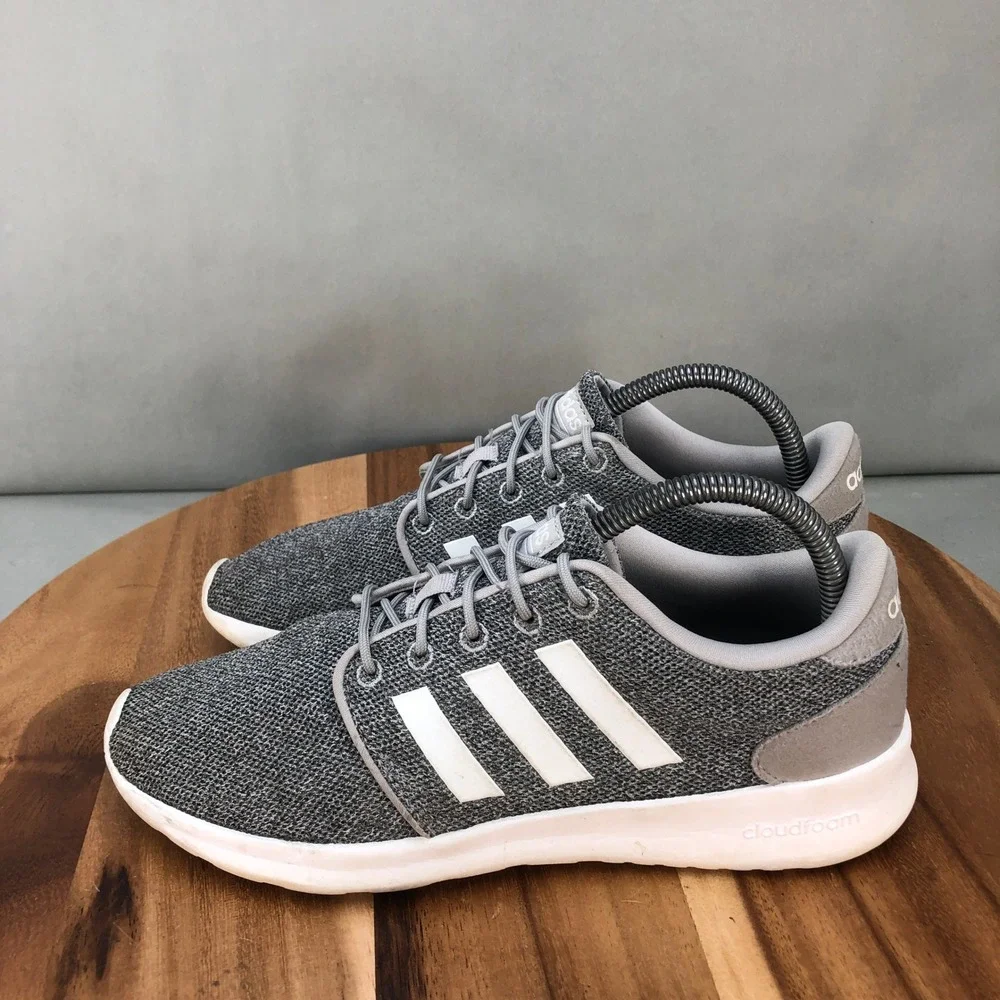 Adidas Cloudfoam Pure Running Shoes Womens 8 Gray Lightweight Cushioned Lace Up