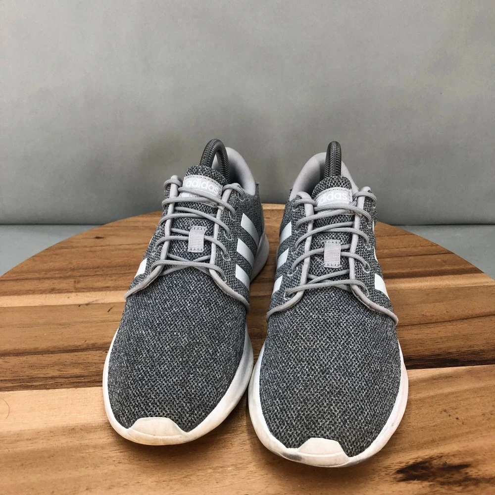 Adidas Cloudfoam Pure Running Shoes Womens 8 Gray Lightweight Cushioned Lace Up