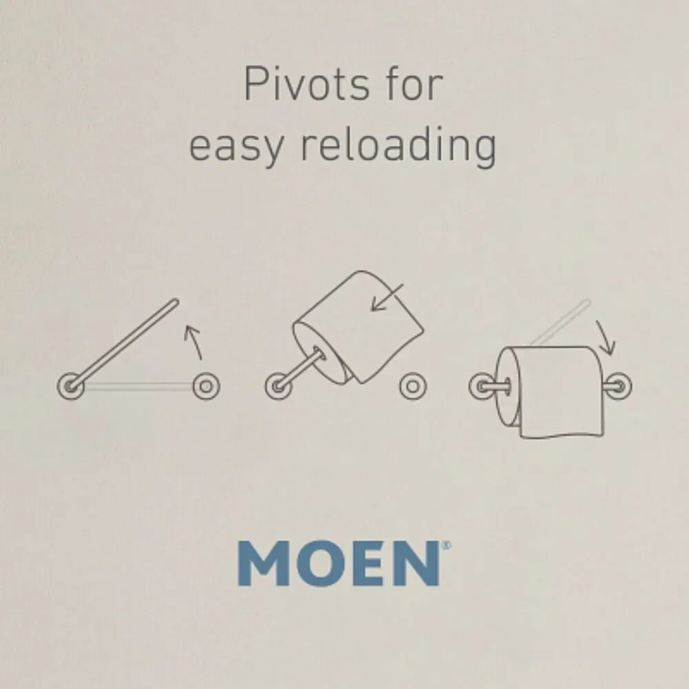 Moen Genta LX Pivoting Toilet Paper Holder Matte Black BH3808BL NEW