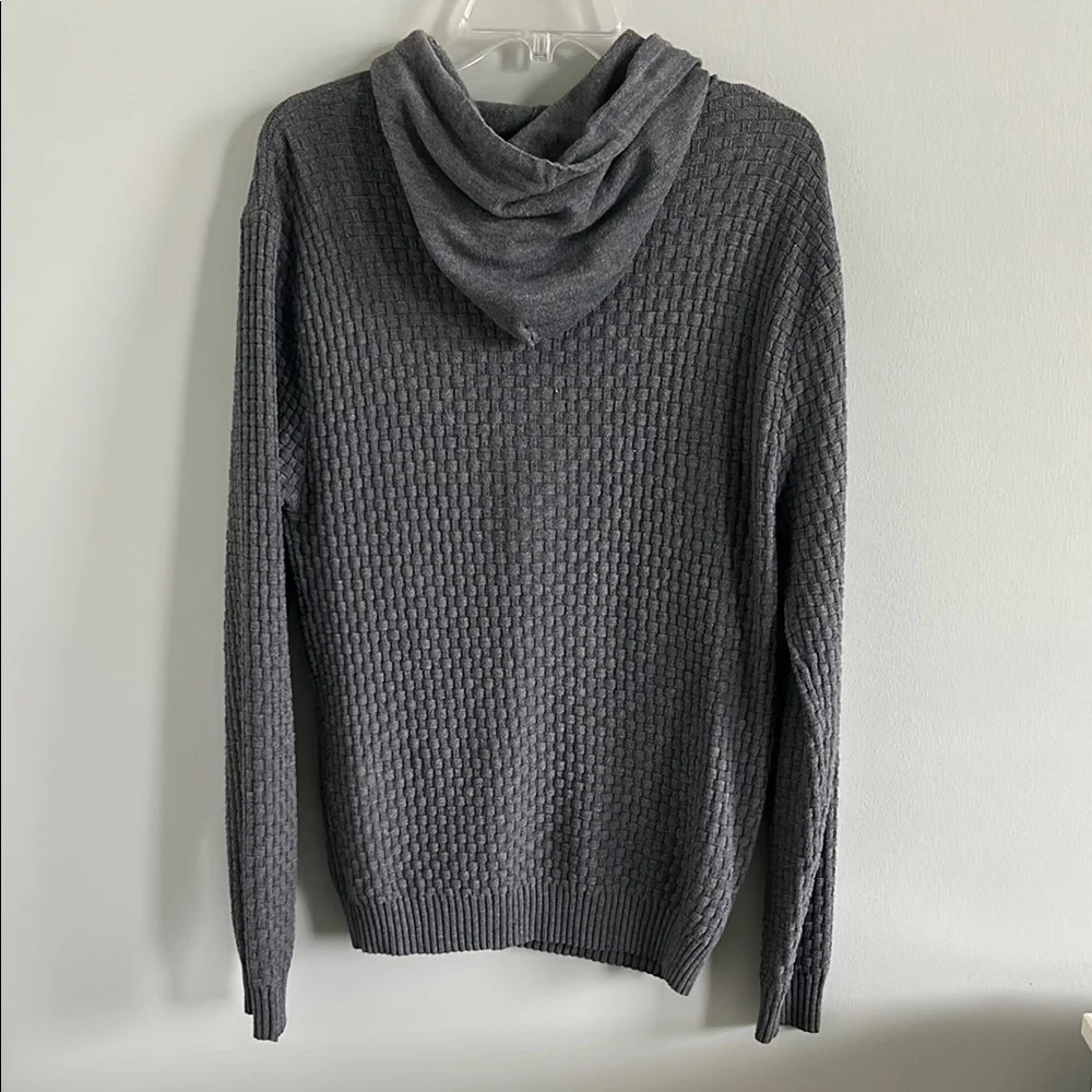 Gray Men's Sweater with Cowl Neck
