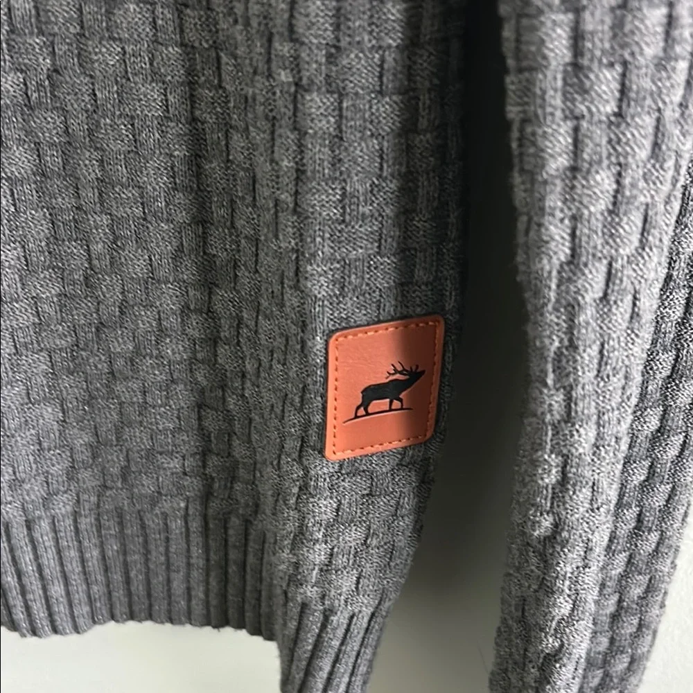 Gray Men's Sweater with Cowl Neck