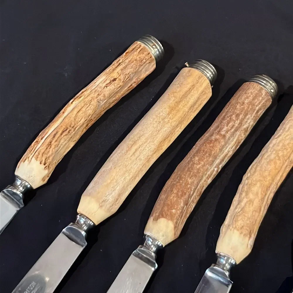 Vintage Robeson Antler Hilt Steak Knife Set of Six