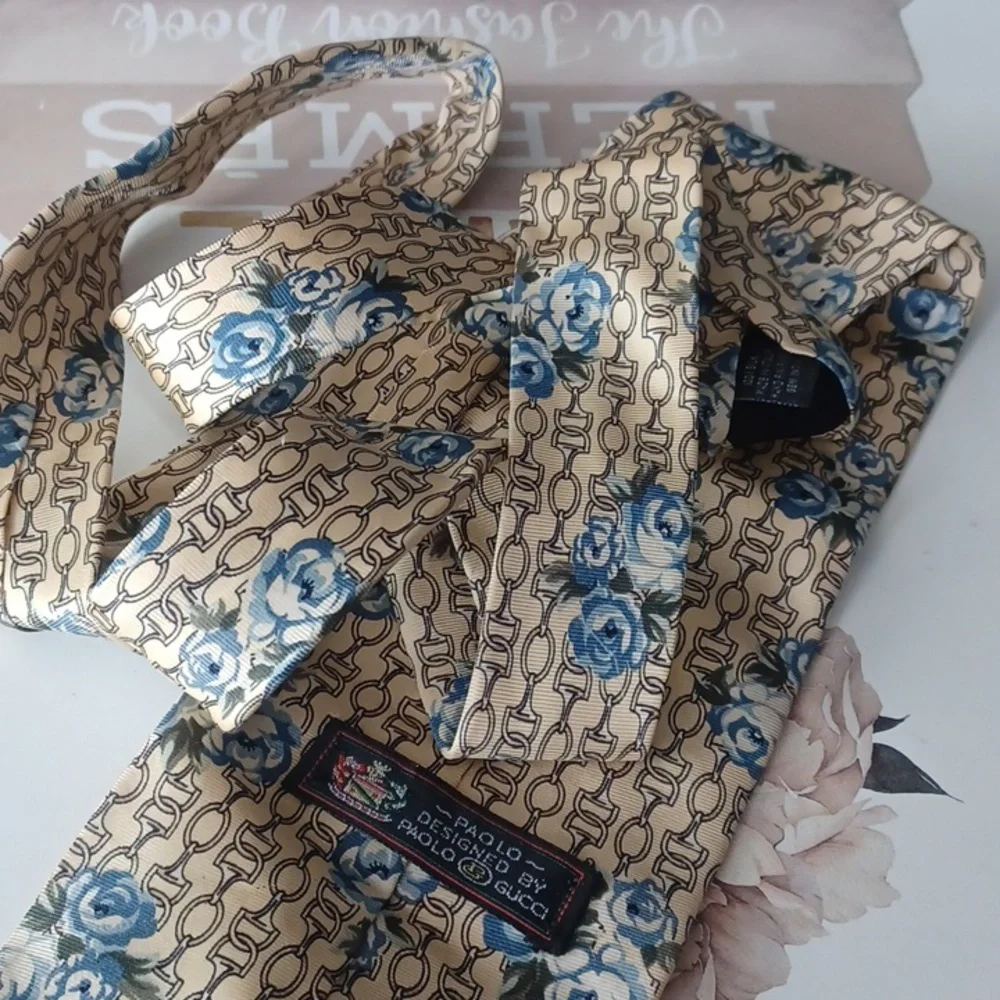 Vintage Paolo Gucci Silk Horse Bit Tie