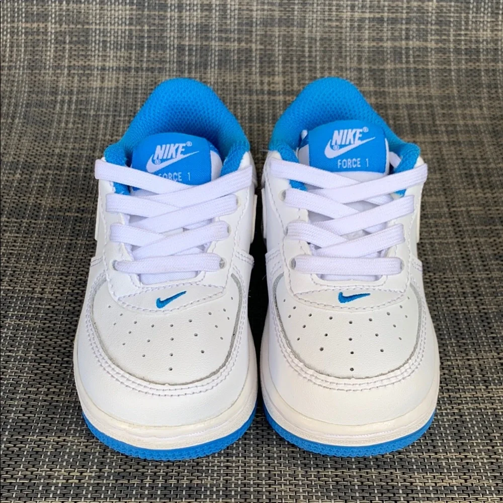 Nike Force 1 TD 'White Light Photo Blue' Sneakers Shoes unisex infant size 6